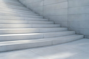 Curved White Staircase Architectural Illustration
