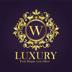 Luxury Gold Monogram Logo - Letter W
