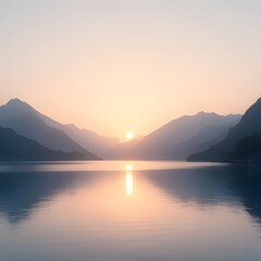 Fototapeta premium sunset over the lake