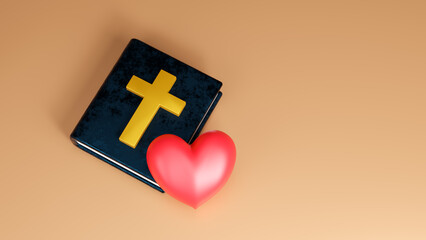 Obraz premium Pray and seek the blessings of God, the holy bible. Concept of hope, faith, christianity, religion, church online. Eucharist therapy bless god helping repent catholic easter lent mind pray.3d render