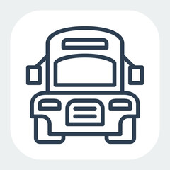 bus icon in black line style