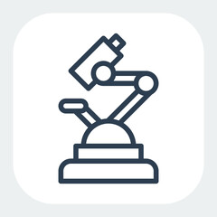 microscope icon in black line style