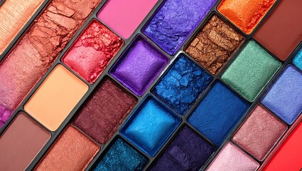 Fototapeta premium Vibrant eyeshadow swatches perfect for makeup inspiration