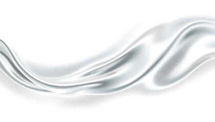 Obraz premium Abstract Silver Gradient Curve Design Element Flow Chrome Liquid Metal Waves White Background
