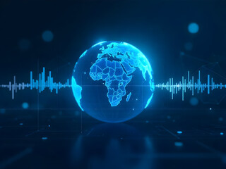 Obraz premium planet earth on the monitor