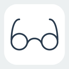 glasses icon in black line style