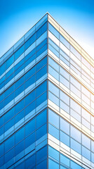 Modern Building Corner, Blue Glass Facade Illustration
