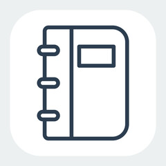 book icon in black line style