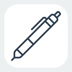 pen icon in black line style