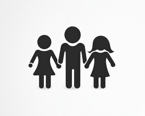 A monochrome family icon designed for corporate or charity logos