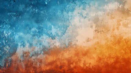 Obraz premium 44. A vibrant gradient from sky blue to rustic orange, combining earthy and airy elements
