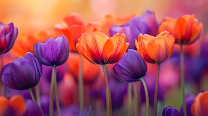 64. A vibrant mix of bright orange fading into rich purple, adding contrast and visual interest