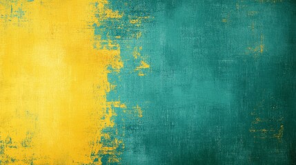 Obraz premium Textured Teal and Yellow Divide, Abstract , Background