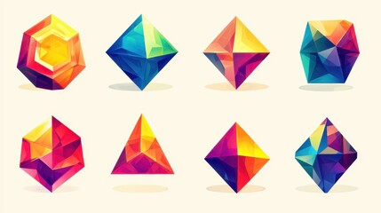 Colorful Gems, Variety of Shapes