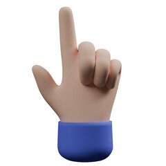 3d hand with thumb up