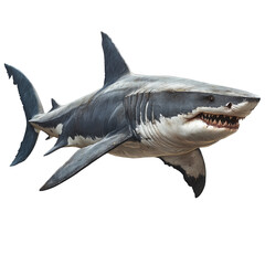 Naklejka premium great white shark isolated on transparent background.