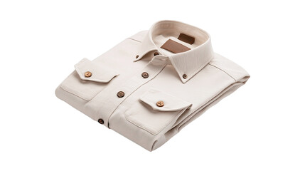 A shirt is shown with the collar and buttons removed