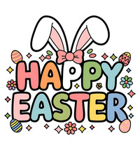 Cute Pastel Happy Easter Bunny Design