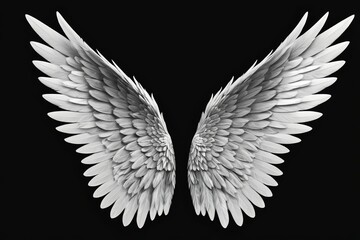 Fototapeta premium a close up of a pair of white wings on a black background