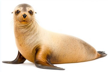 Fototapeta premium Charming Seal on White Background