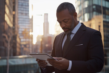 Professional Businessman Using Tablet