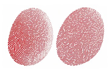 two red finger prints are shown on a white background