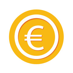 euro gold coin vector illustration icon
