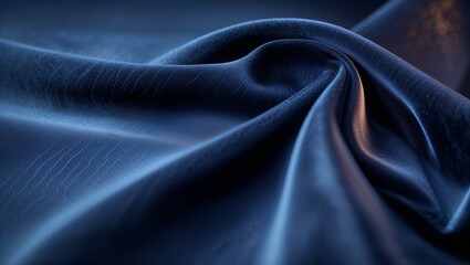Fototapeta premium A dark navy blue fabric texture with smooth lighting gradients and a soft, minimalistic finish that emphasizes its elegance and depth.