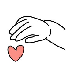 hands with red hearts