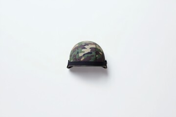 Camouflage Military Helmet on White Background Isolated for Display
