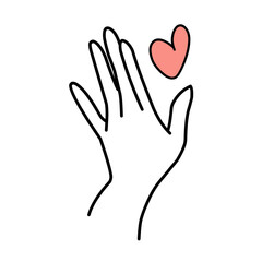 hands with red hearts