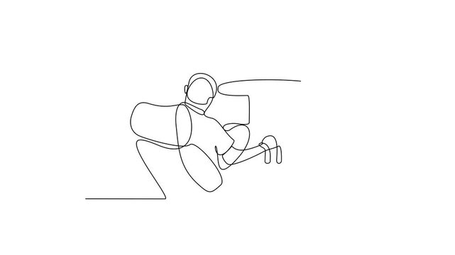 Animated self drawing of a Pilot is on duty video design illustration. Pilot on cabin design illustration simple linear style video design concept. Pilot illustration for your video asset design.