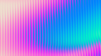 Neon ribbed fractal glass texture with vibrant pastel gradients and bright smooth fluted vertical lines. Bold dynamic design blending futuristic tones and radiant colors for modern visual art project