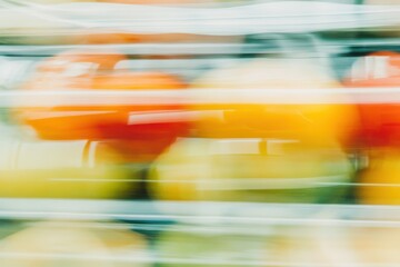 Colorful Abstract Blurred Background of Fresh Fruits in Motion