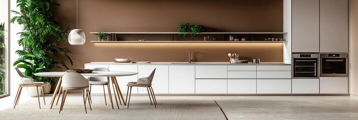 Modern Kitchen with Dining Area.