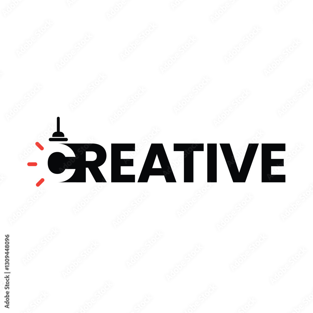 Poster the image shows a word mark logo design of letters creative with the letter c as the lightbulb. the 