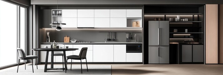 Modern Kitchen with Dining Area.