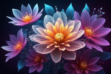 Obraz premium there are many flowers that are in a vase on the table