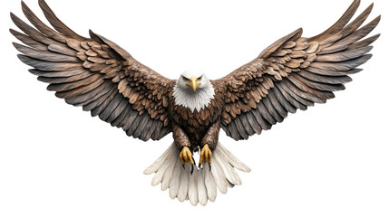 A large eagle with its wings spread out in the air