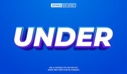 Fototapeta premium Editable 3d text style effect - Under Bold Rainbow text effect Template
