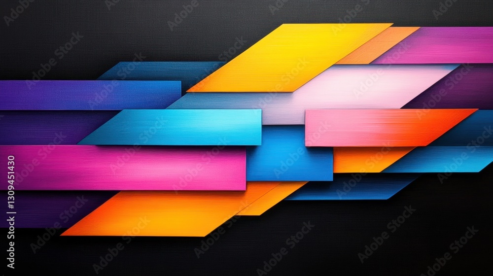 Aufkleber a colorful abstract design with a black background. the design is made up of many different colored 