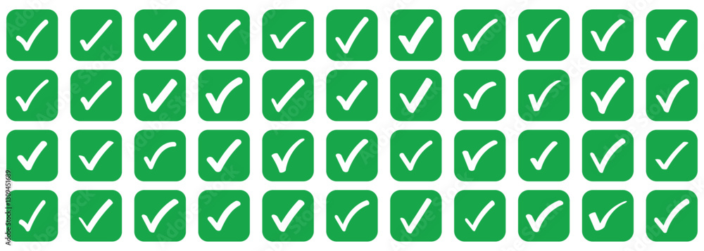 Poster green check mark icon vector set. green tick check mark icon vector. check or tick icons. big set of
