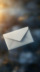 White envelope on blurred background , vertical video