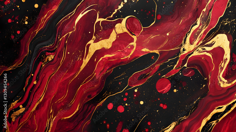 Poster Mesmerizing abstract digital artwork featuring a vibrant fiery cosmic explosion of liquid light color and fluid movement  The dynamic dramatic image evokes a sense of energy power