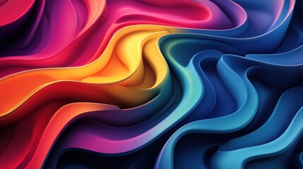 Obraz premium A Captivating Display of Colorful Waves in an Abstract Fluid Design Capturing Vibrant Energy