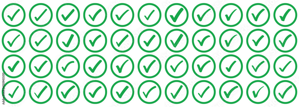 Poster green check mark icon vector set. green tick check mark icon vector. check or tick icons. big set of