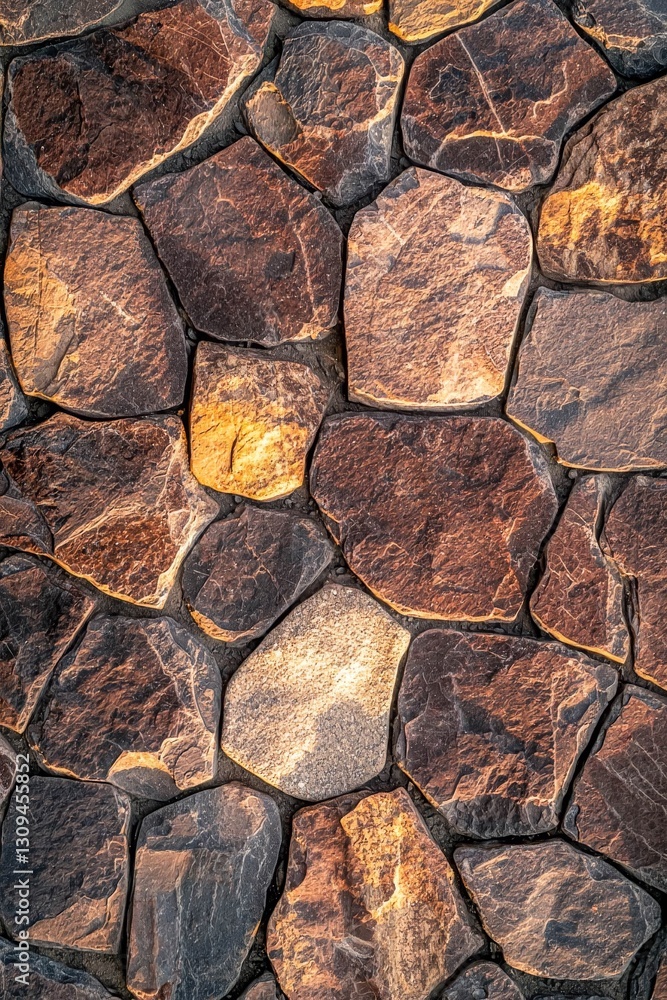 Aufkleber vertical abstract background of brown tiles with a stone pattern.