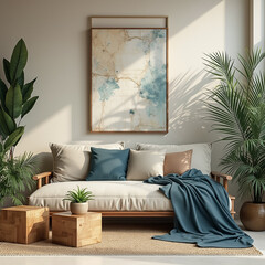 serene living room interior with neutral palette and natural light