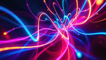 Abstract Glowing Light Streaks Background: Energy and Motion Concept