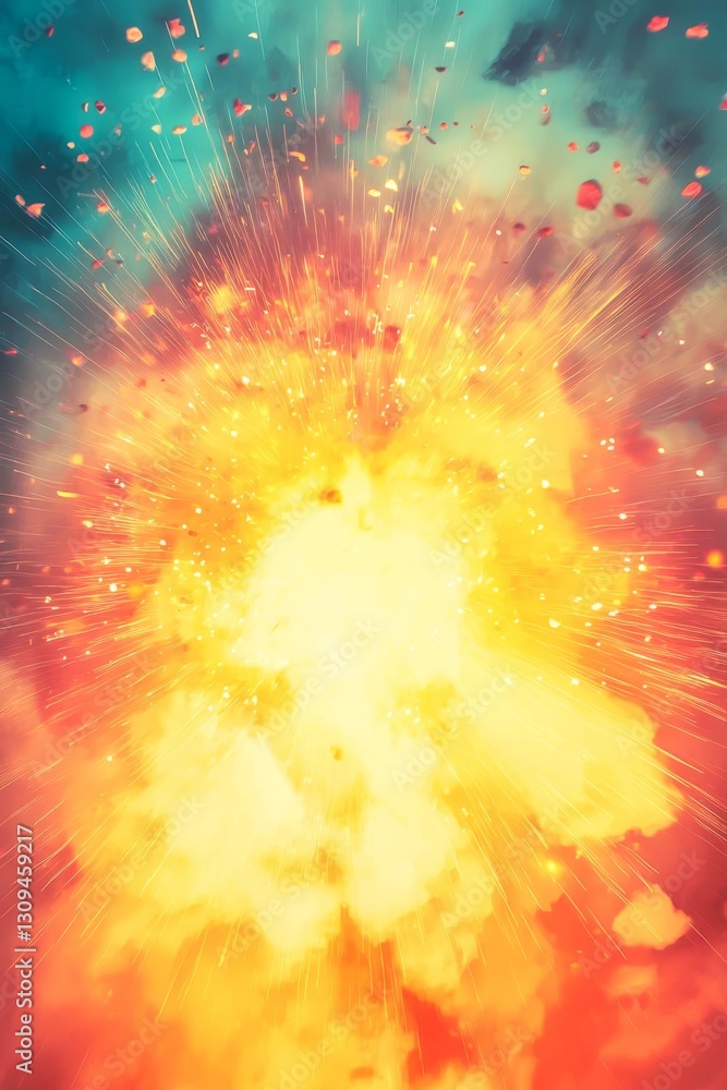 Poster vertical comic art style exploding pop speech bubble background explosive pop background.